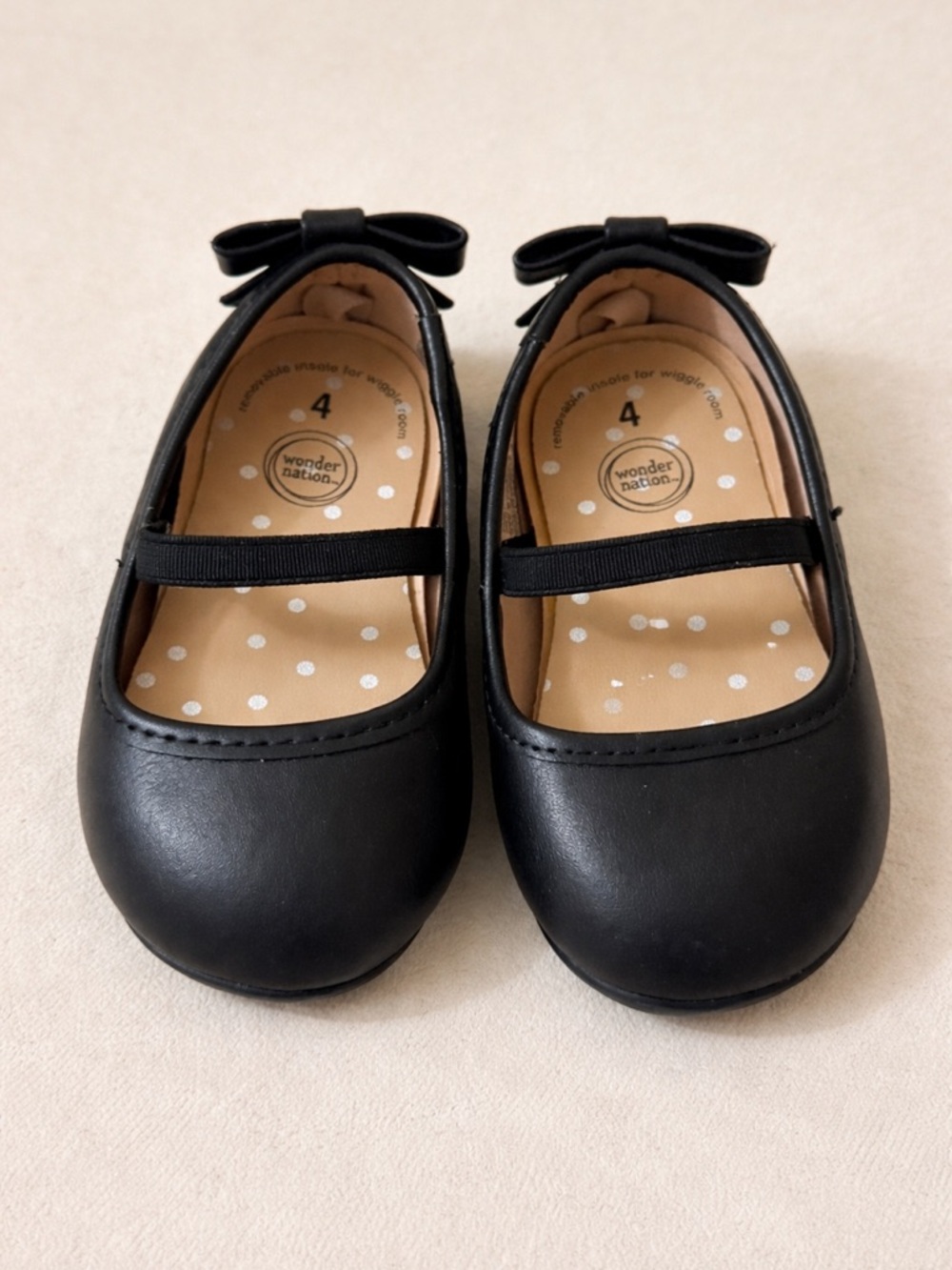 Wonder Nation | Black | Bow | Mary Jane Flats |Toddler Girls | Size 4